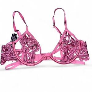 Victoria’s Secret Pink Lace Cut Out Lingerie Bra 34C